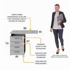 Gaveteiro De Escritório Com Tampo Auxiliar 90cm Com Chave 4 G