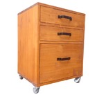 Gaveteiro De Madeira Com 3 Gavetas E 4 Rodízios - Pinus Finge