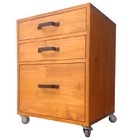 Gaveteiro De Madeira Com 3 Gavetas E 4 Rodízios - Pinus Finge