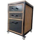 Gaveteiro De Madeira E Ferro Para Escritório Estilo Industria