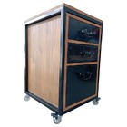 Gaveteiro De Madeira E Ferro Para Escritório Estilo Industria