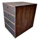 Gaveteiro de Madeira Tonalidade Nogueira e Fórmica em Preto -