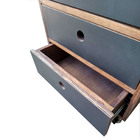 Gaveteiro de Madeira Tonalidade Nogueira e Fórmica em Preto -