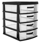 Gaveteiro De Plástico Max Com 4 Gavetas Encaixáveis Preto