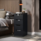 Gaveteiro Decoração/ Organiador Escritório Preto 4 Gavetas  P