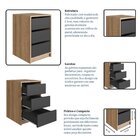 Gaveteiro Escritorio 3 Gavetas P1045 Mel/grafite