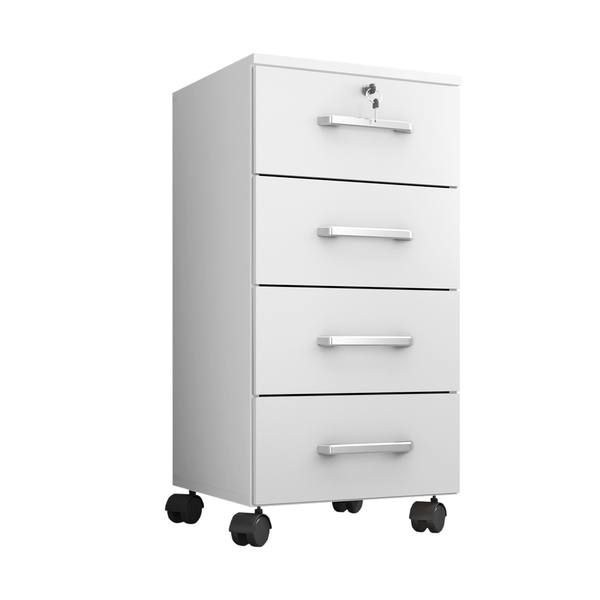 Gaveteiro Escritório 4 Gavetas Com Rodízio Gávea Branco - Mon