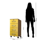 Gaveteiro Escritório 4 Gavetas Com Rodízio Gávea Freijó/amare