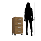 Gaveteiro Escritório 4 Gavetas Com Rodízio Gávea Freijó - Mon