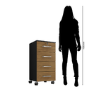 Gaveteiro Escritório 4 Gavetas Com Rodízio Gávea Preto/freijó