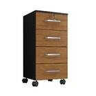 Gaveteiro Escritório 4 Gavetas Com Rodízio Gávea Preto/freijó