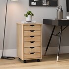 Gaveteiro Escritório Em Madeira Maciça Com Rodizio Simon Natu