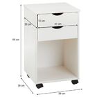 Gaveteiro Escritório Madeira Maciça 2 Gavetas Rodízios Kano -