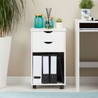 Gaveteiro Escritório Madeira Maciça 2 Gavetas Rodízios Kano -