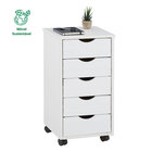 Gaveteiro Escritório Madeira Maciça 5 Gavetas Rodízios Lagos