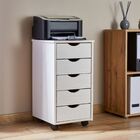 Gaveteiro Escritório Madeira Maciça 5 Gavetas Rodízios Lagos