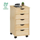 Gaveteiro Escritório Madeira Maciça 5 Gavetas Rodízios Lagos