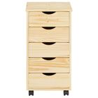 Gaveteiro Escritório Madeira Maciça 5 Gavetas Rodízios Lagos