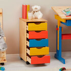 Gaveteiro Escritório Madeira Maciça 5 Gavetas Rodízios Lagos