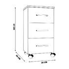 Gaveteiro Etna Flex 3 Gavetas Home Office Preto Texturizado/f