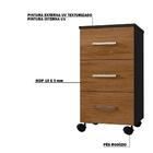 Gaveteiro Etna Flex 3 Gavetas Home Office Preto Texturizado/f