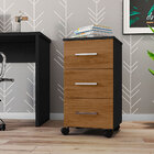 Gaveteiro Etna Flex 3 Gavetas Home Office Preto Texturizado/f