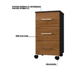 Gaveteiro Etna Flex 3 Gavetas Home Office Preto Texturizado/f