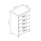 Gaveteiro Fenix Branco Flex Azul Titanium Rosa 5 Gavetas