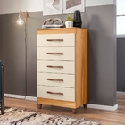 Gaveteiro Fenix Off White Carvalho 5 Gavetas