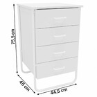 Gaveteiro Foster 4 Gavetas Branco - Politorno