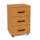 Gaveteiro de MDF e MDP Freijo 3 Gavetas 40x35x62cm com Rodas Office One Darabas Agardi