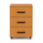 Gaveteiro de MDF e MDP Freijo 3 Gavetas 40x35x62cm com Rodas Office One Darabas Agardi