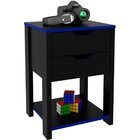 Gaveteiro Gamer Para Escritório 2 Gavetas 1 Prateleira Preto/