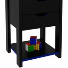 Gaveteiro Gamer Para Escritório 2 Gavetas 1 Prateleira Preto/