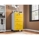 Gaveteiro Gávea Organizador Escritório Branco E Amarelo Flex