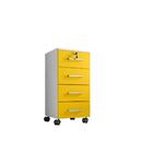 Gaveteiro Gávea Organizador Escritório Branco E Amarelo Flex