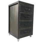 Gaveteiro Industrial Black Com Chapas De Ferro - 4 Gavetas E
