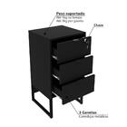 Gaveteiro Industrial Com 3 Gavetas - Preto