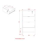 Gaveteiro Industrial Com 3 Gavetas - Preto