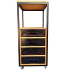 Gaveteiro Industrial Com Frentes De Ferro - 4 Gavetas E 1 Nic