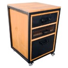 Gaveteiro Industrial Office - 3 Gavetas E 4 Rodízios - Ferro