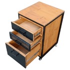 Gaveteiro Industrial Office - 3 Gavetas E 4 Rodízios - Ferro