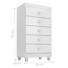 Gaveteiro Infantil 5 Gavetas Madalena Branco