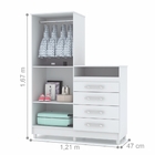 Gaveteiro Isis Com Espelho Branco Canela