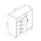 Gaveteiro Lee Branco/titanium Azul Rosa Com Porta