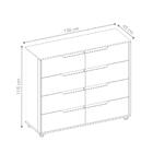 Gaveteiro Lett Off White Carvalho 8 Gavetas