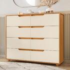 Gaveteiro Lett Off White Carvalho 8 Gavetas