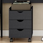 Gaveteiro Lomo 3 Gavetas Com Rodízio Preto - Falkk