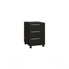 Gaveteiro Maia 3 Gavetas 4 Rodízios Preto - Politorno