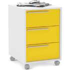 Gaveteiro Maia 3 Gavetas - Politorno - Branco / Amarelo